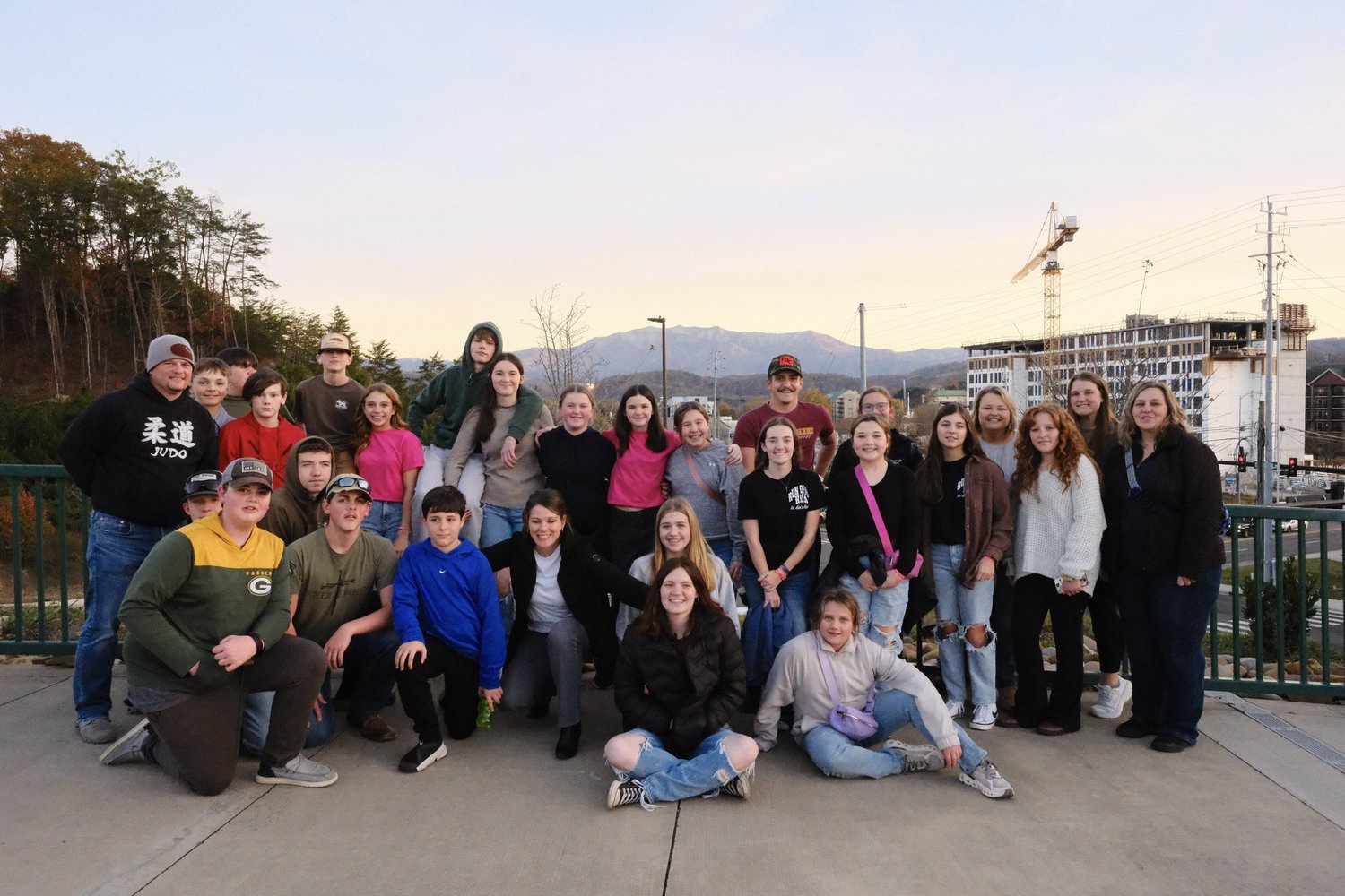 Calvary Road students together in the mountains